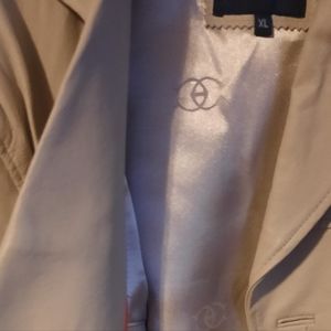 Beige unused mens leather jacket
